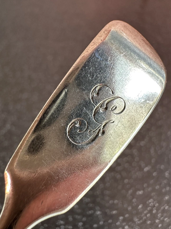 Antique 1872 Sterling Silver Spoon Letter G Victorian Fiddle Handle Teaspoon - Image 3 of 4