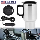 12V Car Heating Cup Kettle 450ml Stainless Steel Travel Electric Coffee Cup U5B1
