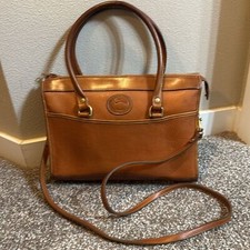 Vintage Dooney  Bourke AWL Shoulder Satchel Zipper British Tan Crossbody R21