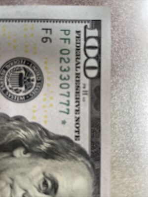 2017 F6 $100 STAR NOTE * Replacement U.S. Note Series 2017 A