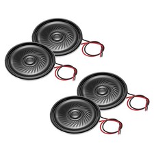 4 Pcs 2W 8 Ohm Small Speakers Metal Round Speaker with Wires, 40x5mm Black