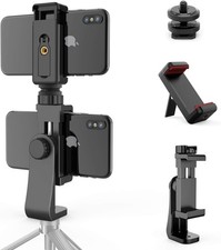 Universal Dual Cell Phone Tripod Mount Adapter Premium Smartphone Clamp, Comp...