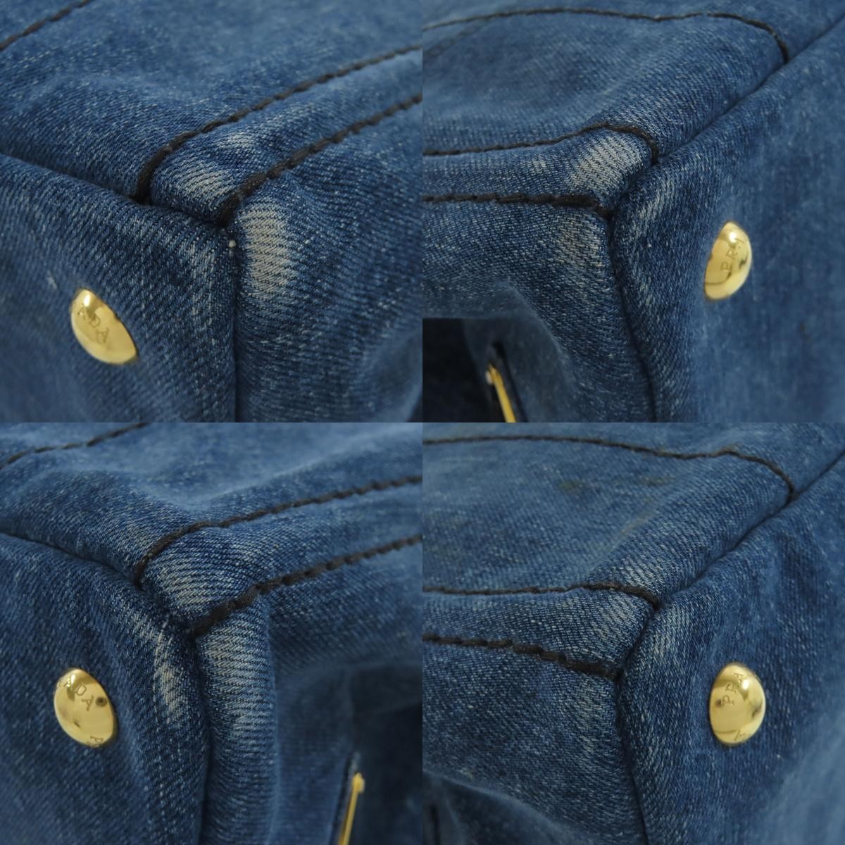 PRADA 1BG439 Canapa Mini 2WAY Handbag Denim Women s Used from japan thumbnail 10