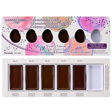 Kuretake Gansai Tambi Granulating Watercolor Set, 5 Colors, Professional, Japan