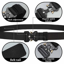 Men Multifunction Nylon Military Tactical Adjustable Waist Belt Quick Release Be