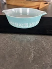Vintage Pyrex Amish Butterprint Turquoise Blue 471 Casserole No Lid