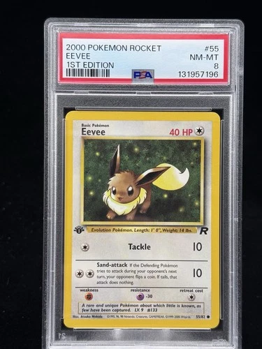 Eevee #55 1st Edition Team Rocket 2000 Pokémon PSA 8 ✨