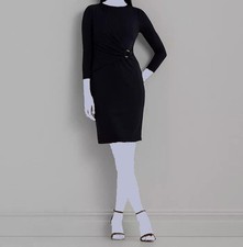 Lauren Ralph Lauren Women's Navy Blue Jersey Dress Size 10