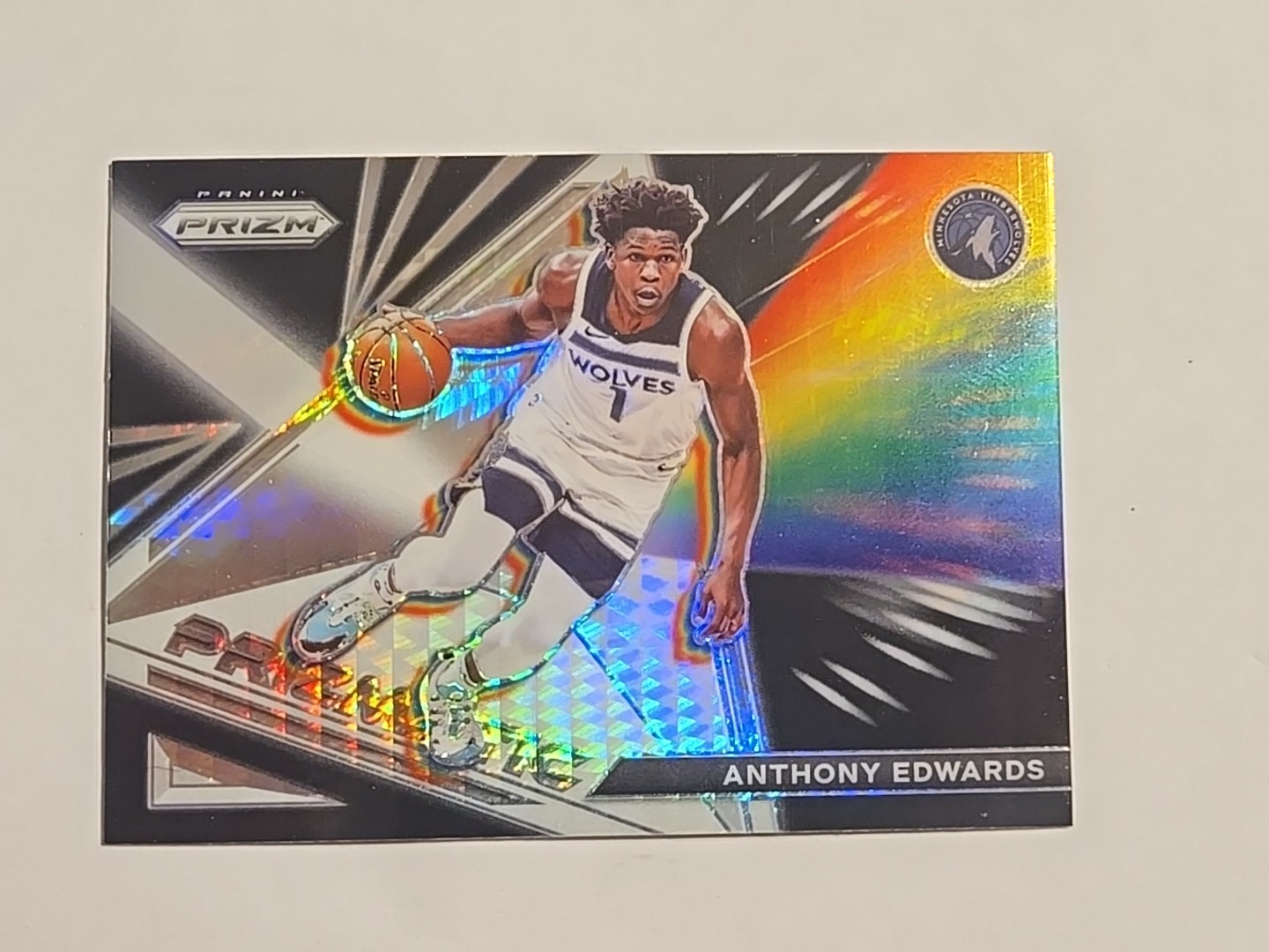 2021-22 Panini Prizm Anthony Edwards Prizmatic Hyper Insert