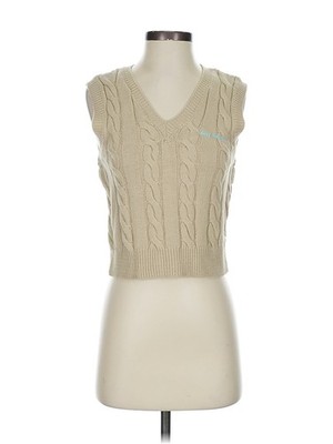 Iets frans Women Brown Sweater Vest XXS