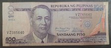 2010A Philippines 100 Piso P194b, VZ065640, sigs Macapagal-Arroyo & Tetangco.