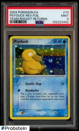 2004 Pokemon EX Psyduck Reverse Foil Team Rocket Returns #70 PSA 9