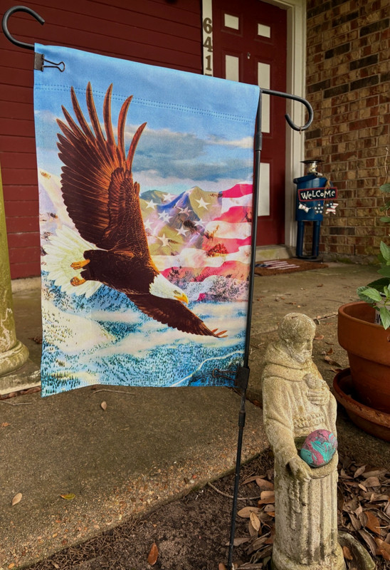 American Flag BALD EAGLE Patriotic Garden Flag, All-weather, USA- 12.5" x 18"