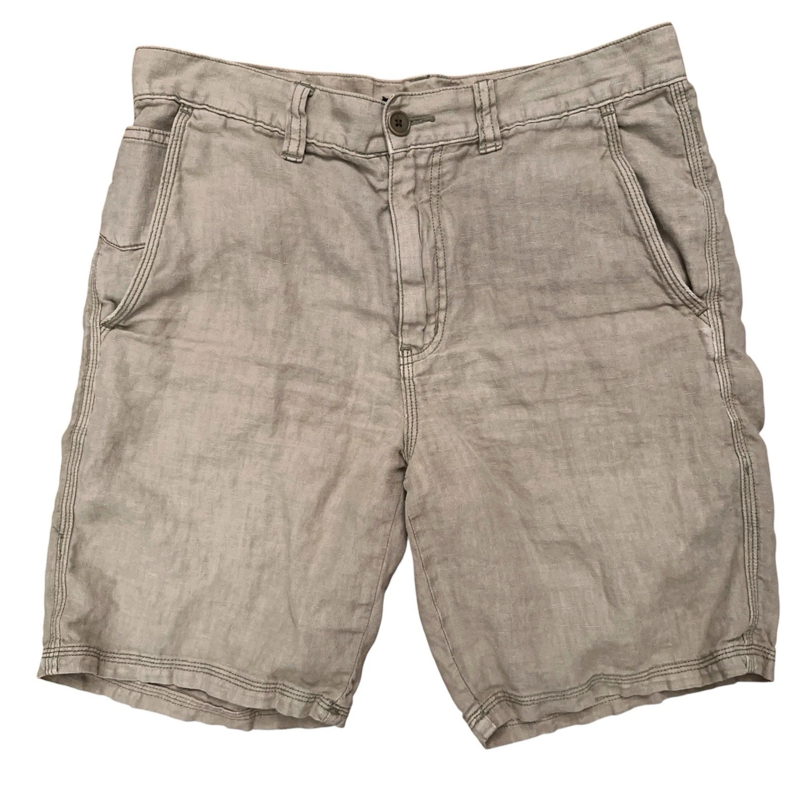 John Varvatos Shorts Mens Size 30 100% Linen Knit Flip Pocket 9" Inseam Beige
Opens in a new window