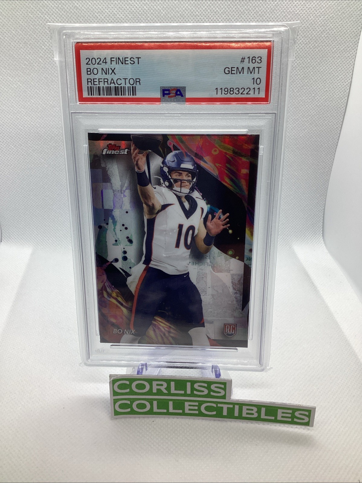 2024 TOPPS FINEST REFRACTOR #163 BO NIX PSA 10