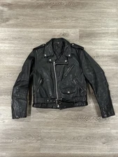 Schott  Leather Biker Jacket Best Size M Black