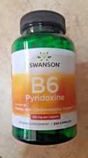 Swanson Vitamin B-6 Pyridoxine 100 mg 250 Capsules