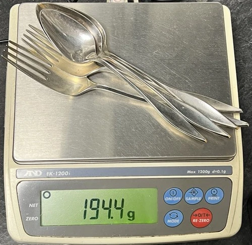 194.4 Grams Reed & Barton Sterling Silver Flatware Lot- 5 Pc 3 Spoons 2 Forks