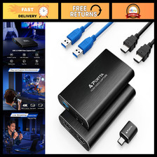 HDMI Video Capture Card 1080P60, Ultra-Low Latency, 4K HDMI Loop Out, USB 3.0 fo