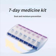 New Weekly 7 Day Pill Organizer 14 Compartment Medicine Box Fast Shipping