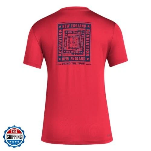 adidas Womens New England Revolution Pre-Game Short Sleeve Soccer T-Shirt,Tea - Image 2 of 2