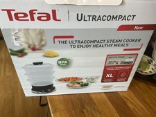 Image of TEFAL Compact 3 Tier Food Vegetable Steamer 60 Min Timer BPA Free Bowls VC204865