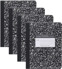 Graph Ruled Hard Cover Composition Book, 4 Pack, 9.75" X 7.5" 80