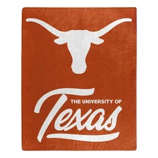 NCAA Texas Longhorns Signature Raschel Throw Blanket 50x60 Inches