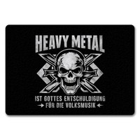 Heavy Metal Statt Volksmusik FußMatte In 35X50 Cm Ohne Rand Mit Totenkopf