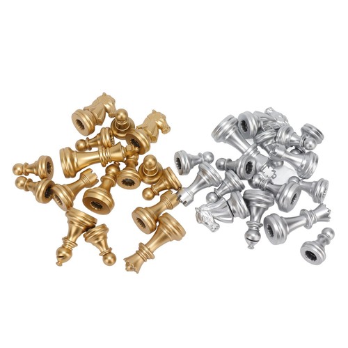Chessmen Gold And Silver 32 Pieces Chess Game For Puzzle Games HO - Picture 17 of 24