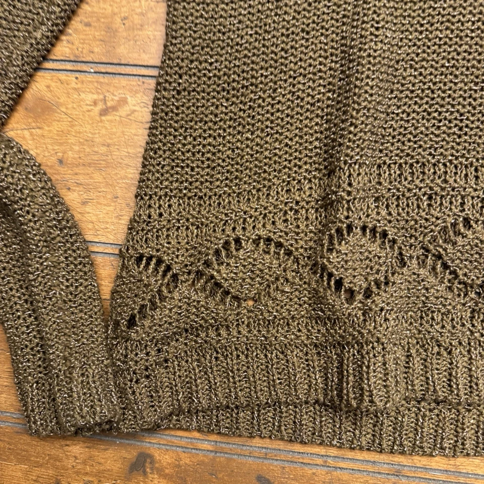 BCBGMAXAZRIA бисером богемный классический коричневый открытый вязаный свитер размер большой Bcbg - Изображение 2 из 4