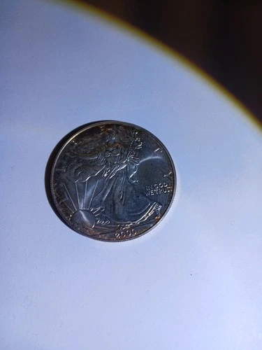 Slightly Toned - 2000 American Silver Eagle 1 Troy Oz .999 Fine Silver Bullion