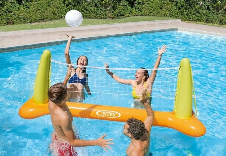 Intex Pool Volleyball Set Inflatable Floating Game Ball Net Swimming Pool Party - image 4 of 4