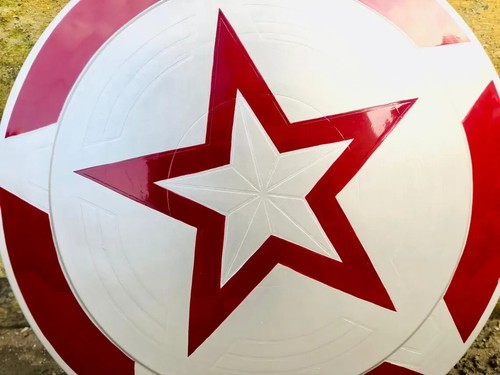 Replica Scudo Guardiano Rosso - Replica Prop Metallo per Cosplay Guardiano Rosso - Foto 4 di 5