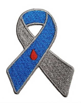 Type 1 & 2 Diabetes Awareness Ribbon Embroidered Iron On Patch Gifts Fundraising