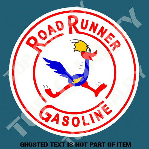 VINTAGE ROAD RUNNER GASOLINE Decal Sticker Vintage Americana Hot Rod