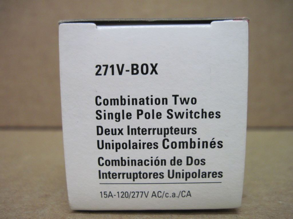 Cooper 271V-BOX Ivory 2 Single Pole Switches Combination 15A 125-277VAC ...