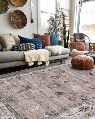 Boho Chic Area Rug - Pastel Colors Floor Decor for Modern Farmhouse Vibe