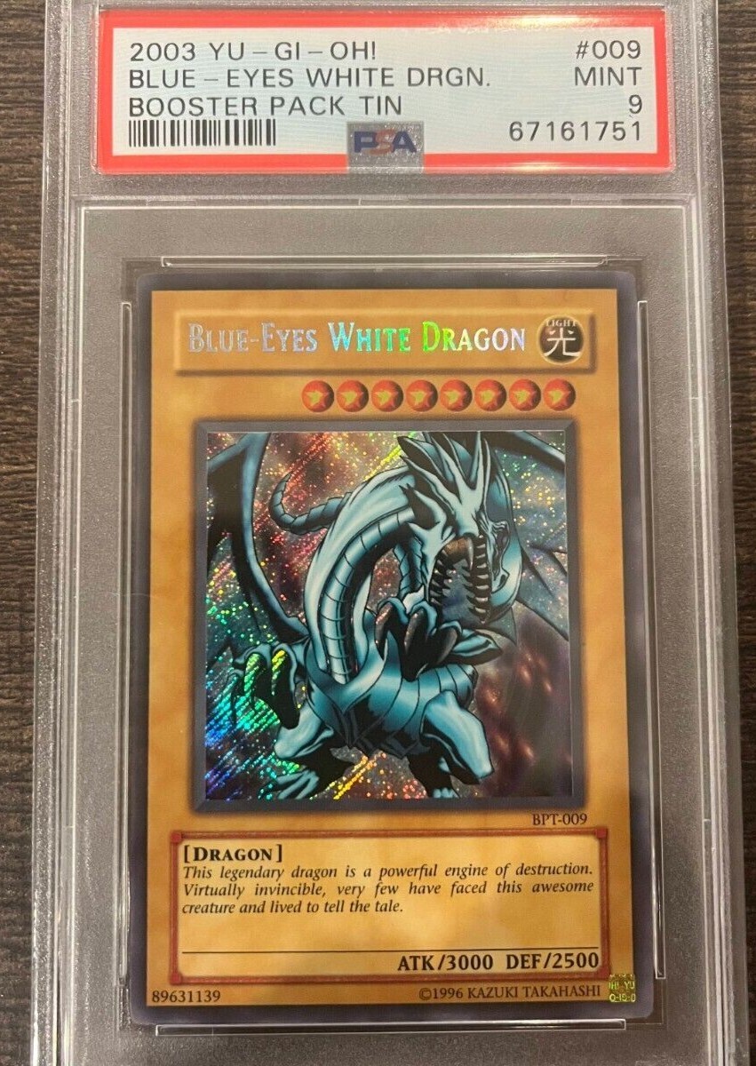Yugioh 2003 BlueEyes White Dragon BPT009 Vintage Secret Rare PSA 9