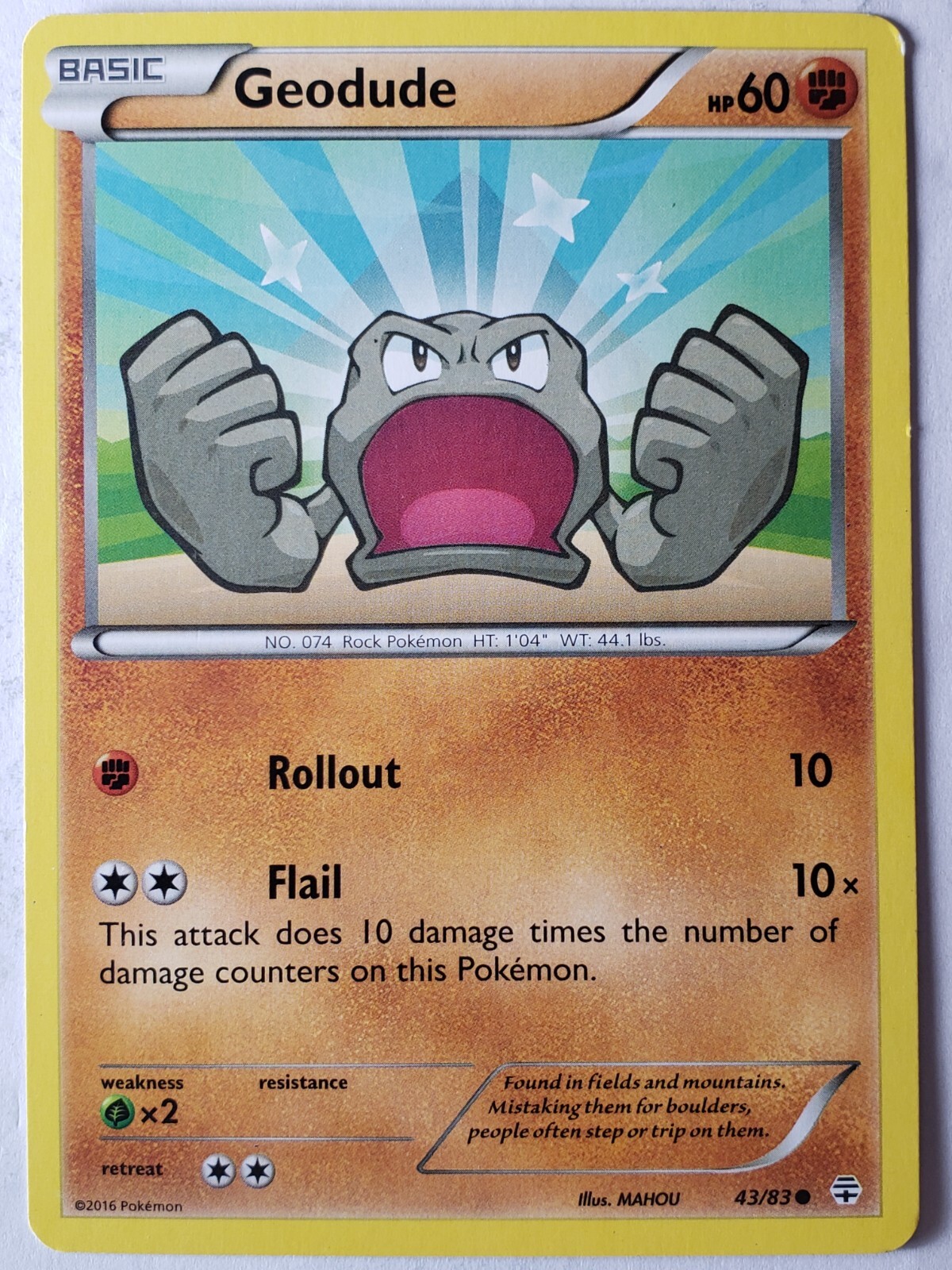 Geodude 43/83 VLP / NM - XY Generations Pokemon Card $2 Combined Shipping