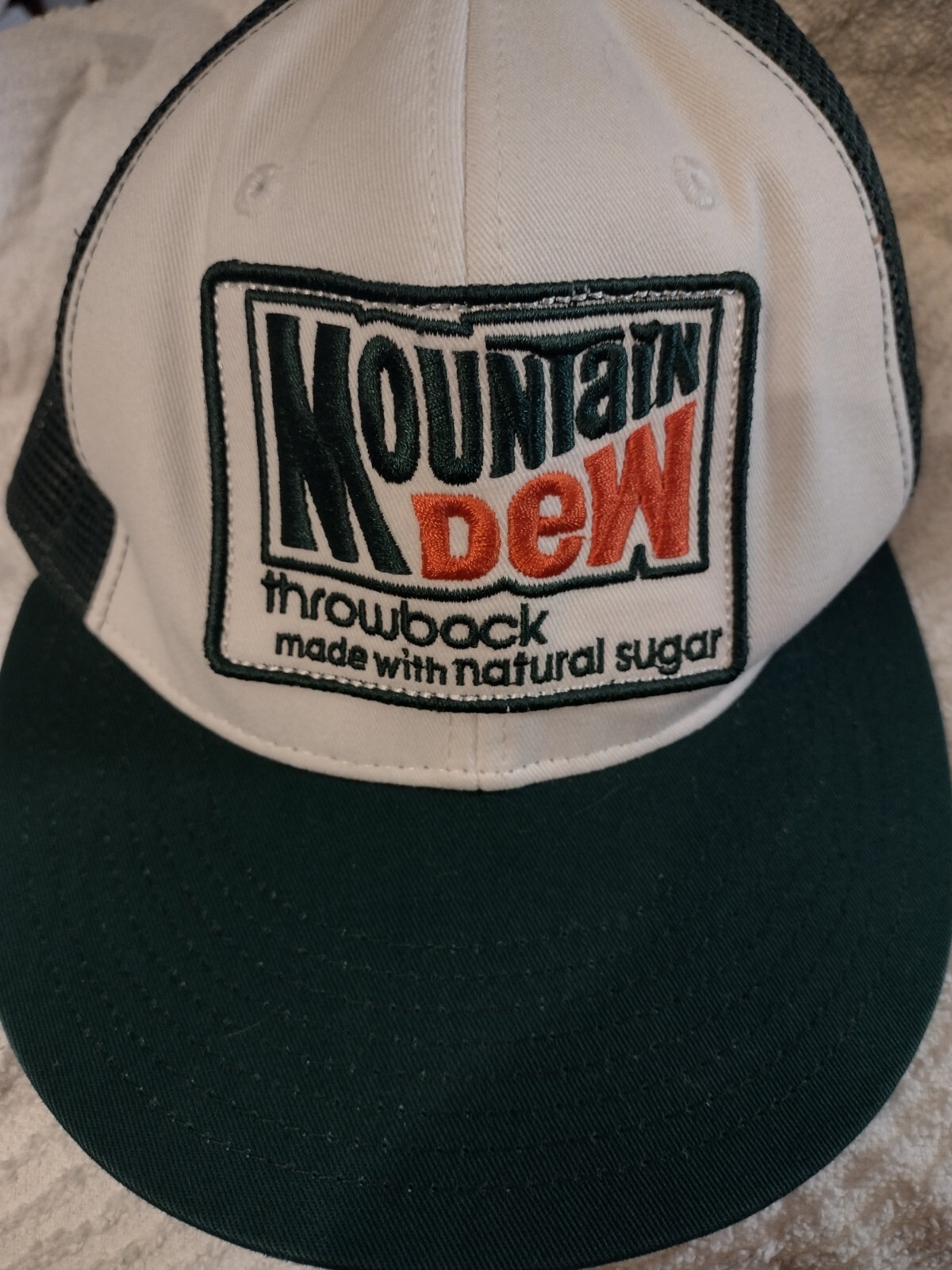 Mountain Dew Throwback Snap Back Mesh Hat Cap Gre… - image 2