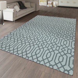 Tapis Tissé À Plat Motif Géométrique Contours Découpés Motif Tissé Gris