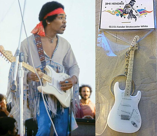 Keychain Guitar Fender Stratocaster White Jimi Hendrix for sale online |  eBay