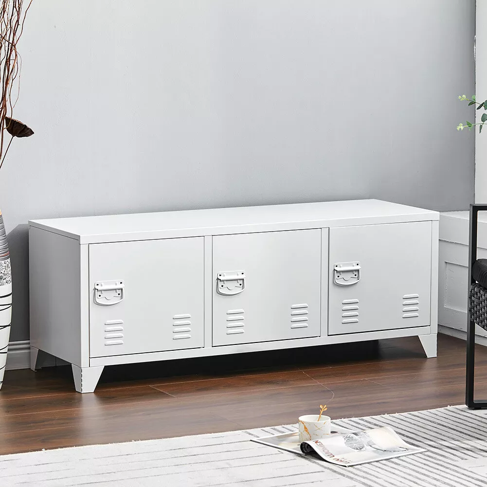 2 3 Door Steel Sideboard Industrial Cabinet TV Stand Buffet Home Office Cupboard