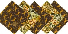 20 4 inch Animal Prints 100 Cotton Fabric Quilt Craft Squares ZW1