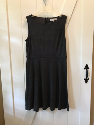 Loft Cutout Knit Flare Business Casual Dress Petite Sz 12P Charcoal Gray/  Black | eBay