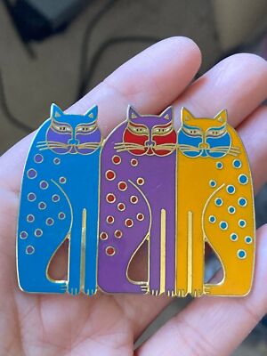 Laurel Burch Siamese Cats brooch