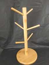 Wooden Tree Holder Organizer 6 Holder Coffee Tea Cups Mugs Drying Rack Stand