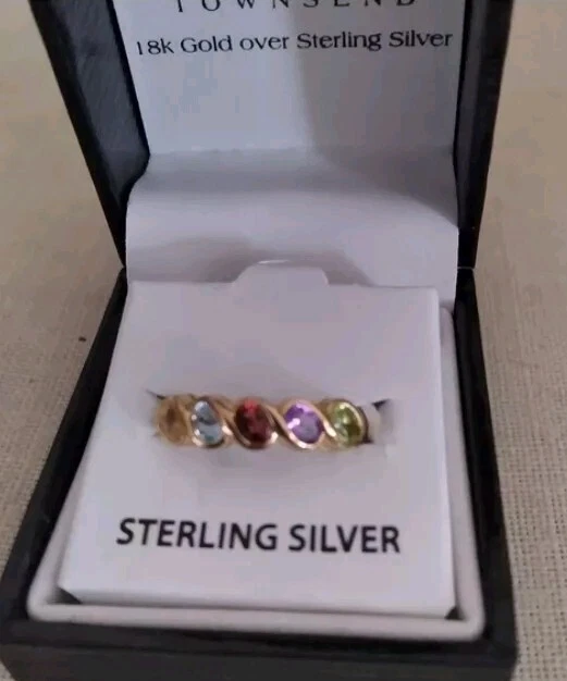 Victoria Townsend 18K Gold over Silver Multi Gemstone Ring Size 7 - Image 4 of 4