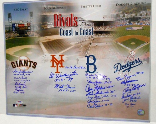 PSA Duke Snider Monte Irvin 20 Signed Autographed Auto Giants vs Dodgers 16x20 - Picture 10 of 11